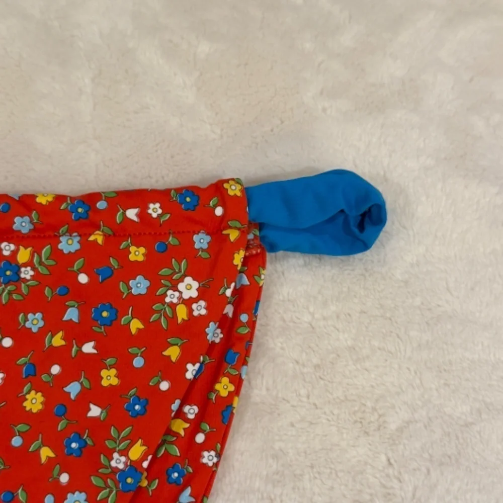 New! Frankies Bikinis Kealy Tie Side Cheeky Bikini Bottom Red Blue 31551